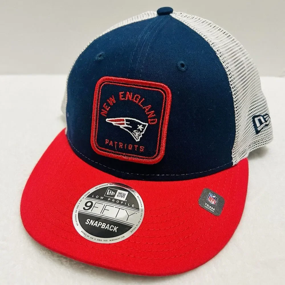New Era New England Patriots Squared 9FIFTY Snapback Hat Cap Adjustable Blue Red
